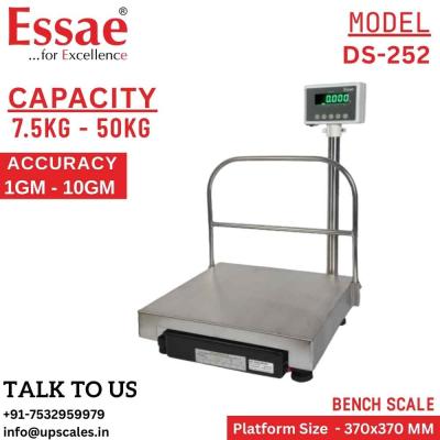 50kg/10gm Essae Bench Scale DS-252 | Digital Electronic Bench Type Scale Capacity 50kg and Accuracy 10gm | UP Scales