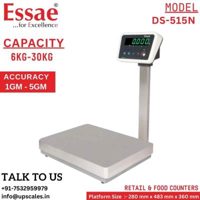 30kg/5gm Essae Digital Weighing Scale DS-515N | Electronic Weighing System For Retail & Food Counters Capacity 30kg and Accuracy 5gm | UP Scales