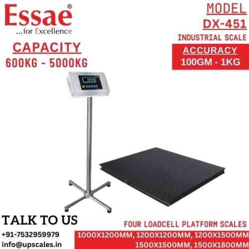 2000kg/500gm Essae DX-451 Platform Electronic Weighing Scale | Concentrated Four Load Cell Capacity 2000kg and Accuracy 500gm | Platform Size 1200x1500mm