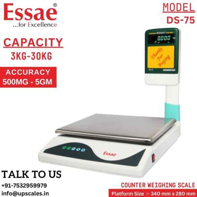 30kg/5gm Essae Electronic Counter Weighing Scale DS-75 | Electronic Weighing Scale Capacity 30kg and Accuracy 5gm | UP Scales