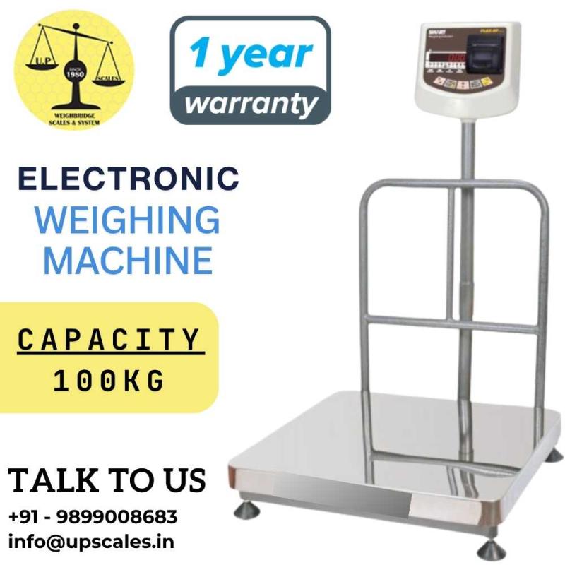100kg Electronic Weighing Machine | UP Scales Electronic Weighing Machine – Capacity 100kg | Industrial & Commercial Grade Precision Scale