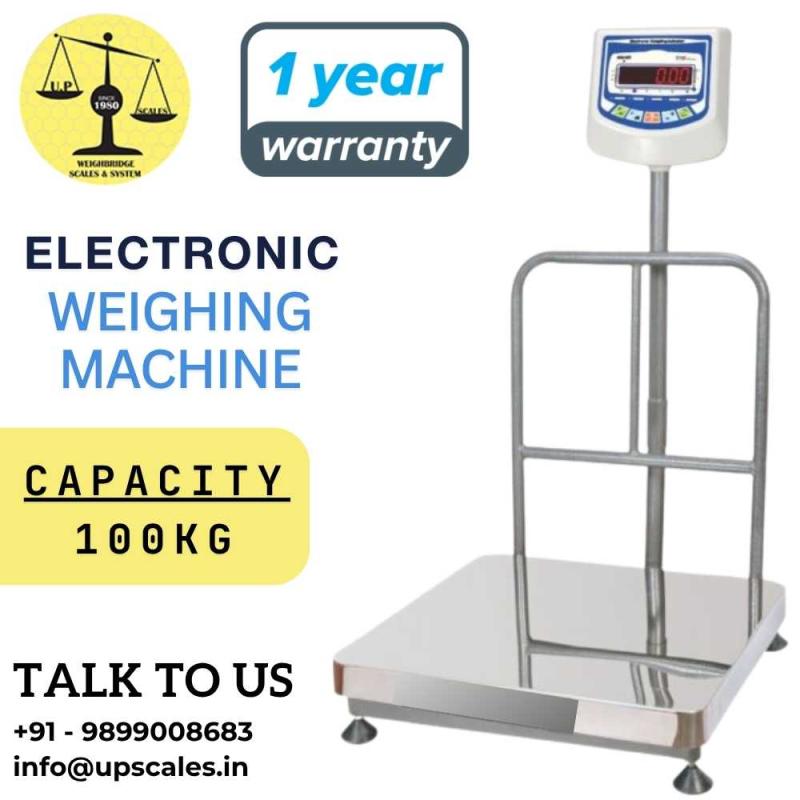 100kg Electronic Weighing Machine | UP Scales Electronic Weighing Machine – Capacity 100kg | Industrial & Commercial Grade Precision Scale
