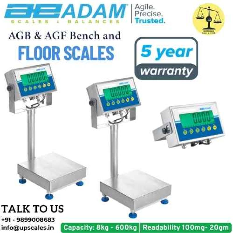 35kg/500mg AGB & AGF Bench and Floor Scales by Adam Equipment | Electronic Scale Capacity 35kg and Accuracy 500mg (0.5gm) | 5 Year Warranty